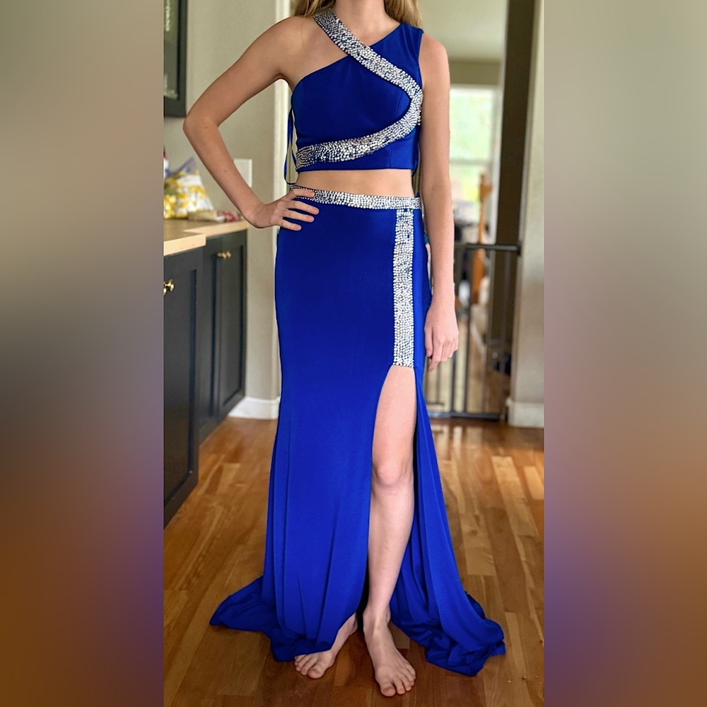 Jovani | Dresses | Jovani 2 Piece Promformalpageant Dress Gown In  Sapphireroyal Blue | Poshmark